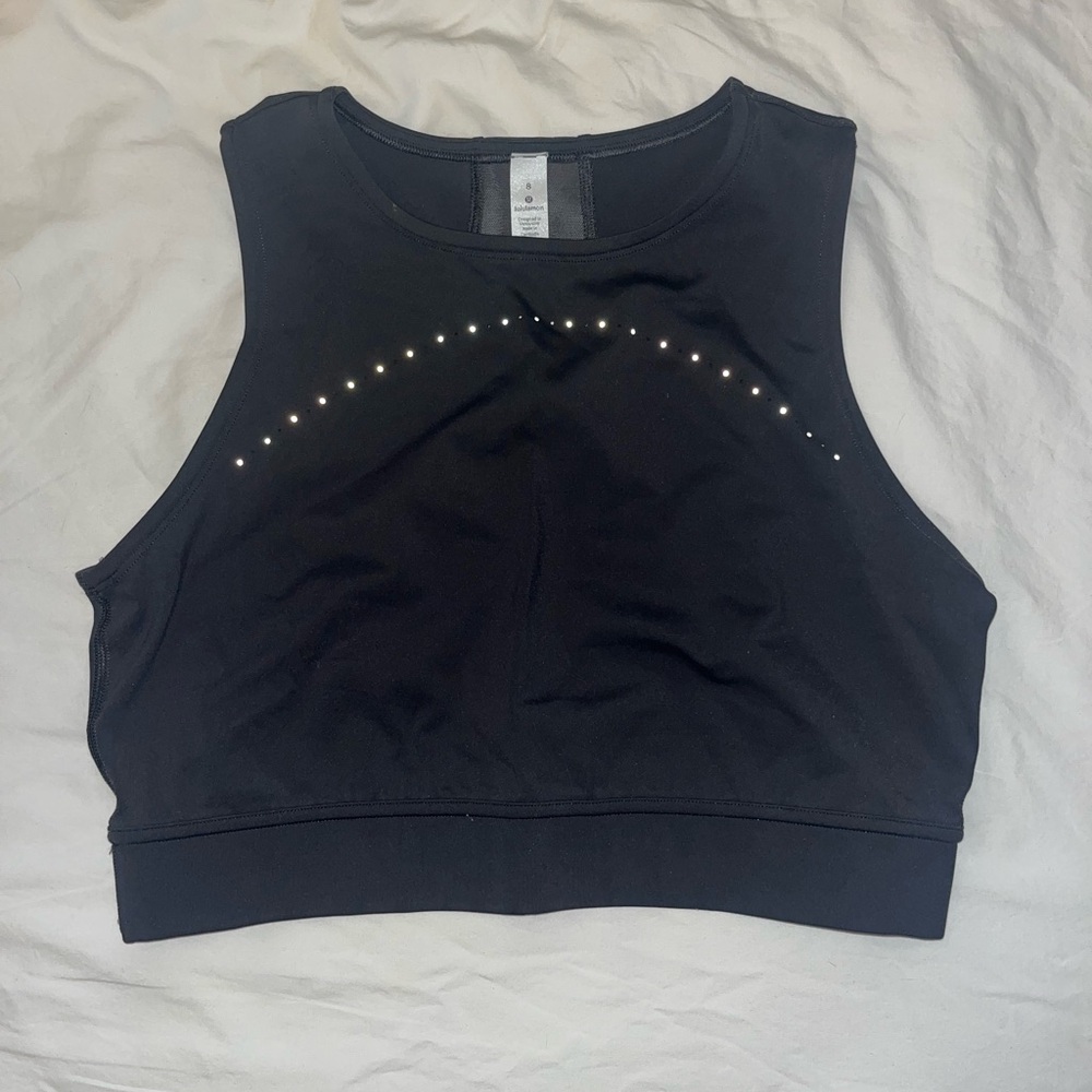NWT Black Lululemon cropped tank top